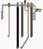 PŘÍSLUŠENSTVÍ KE KOTLŮM SADY HYDRAULICKÉHO PŘIPOJENÍ Pro AGC /V 0 HL, V 0 SL a V 0 SHL (sloupové modely) Centrální sada připojení - balení JA JA Sada připojení vlevo - balení JA Sada připojení vpravo
