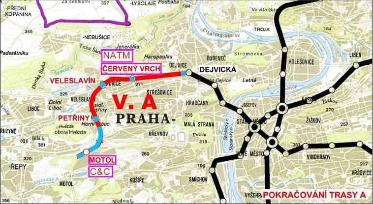 Rozdělení trasy na TBM-Ražby a