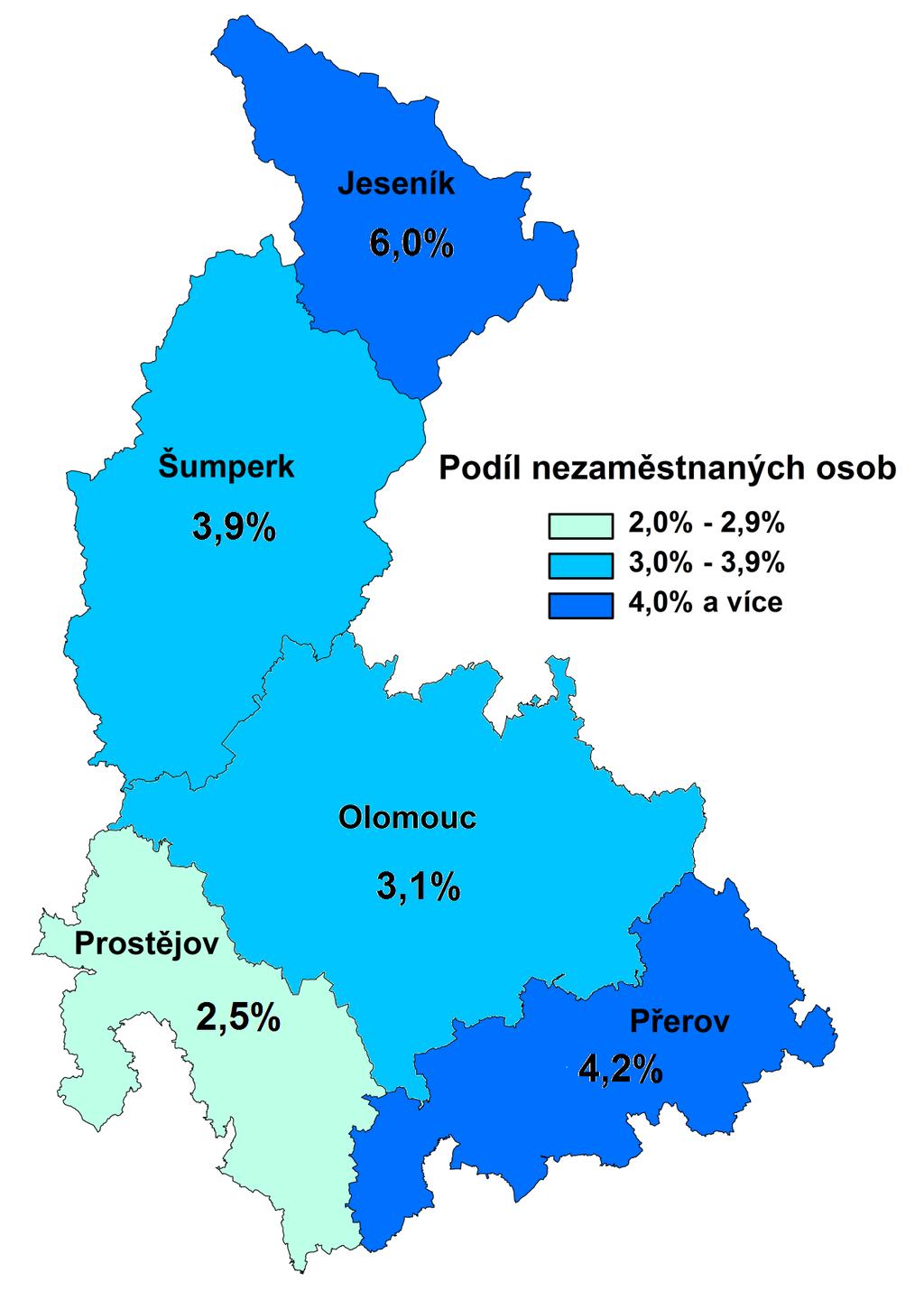 3. MAPA - Podíl nezaměstnaných