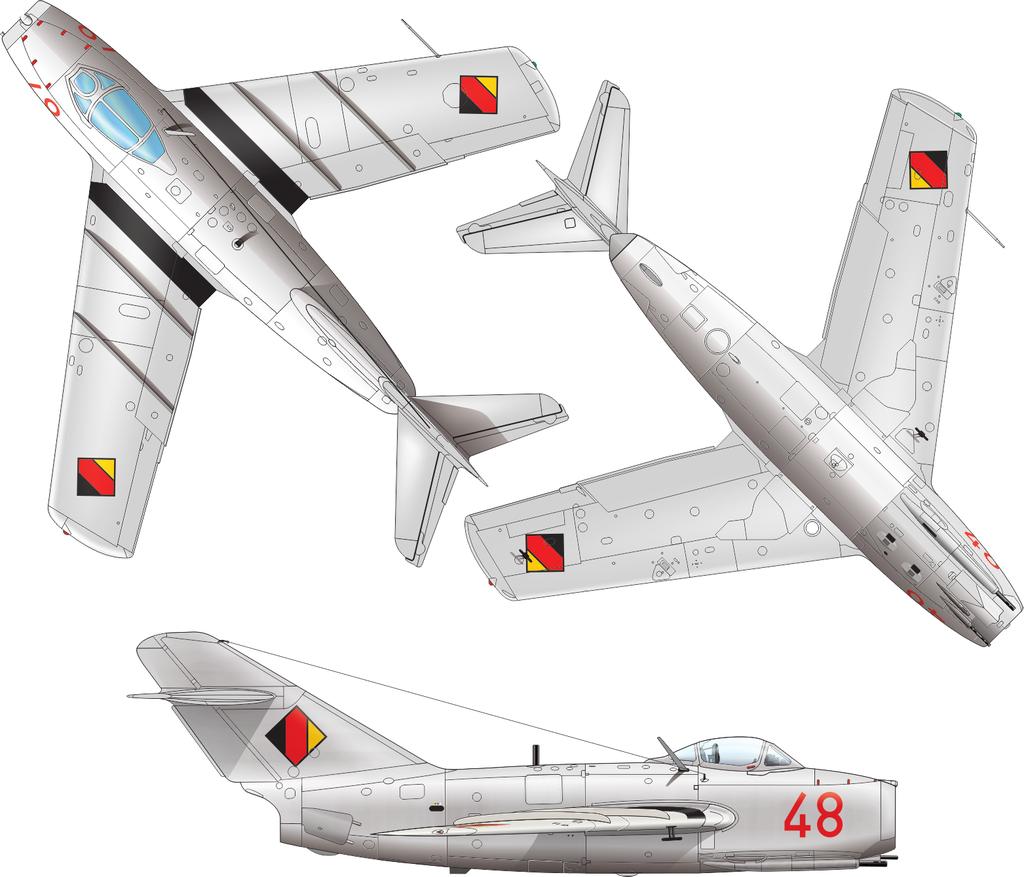 60. let používaly MiGy-15bis. Tento letoun pocházel z československé výroby a nesl výrobní číslo 623768.