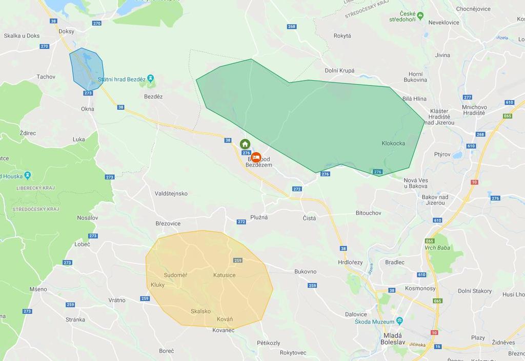 Orientační mapky https://www.google.com/maps/d/edit?
