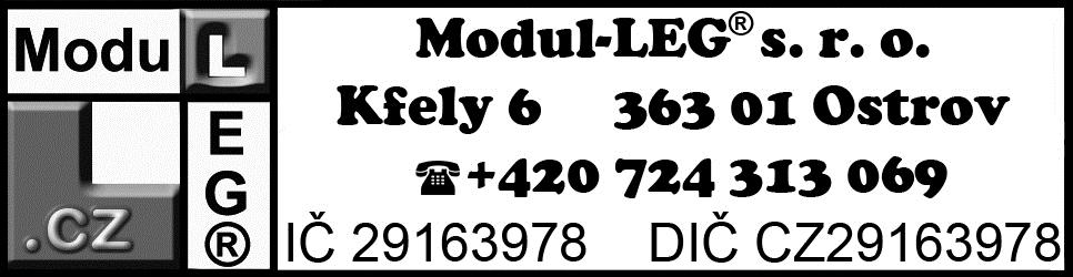 Smlouva - Smluvní podmínky o dodávce stavebnicového systému Modul-LEG pro stavbu domu svépomocí vč. záručních podmínek Dodavatel: Modul-LEG s. r. o. zastoupená jednatelkou Nikola Maleňáková sídlem: Kfely 6, 363 01 Ostrov IČ: 29163978 DIČ: CZ29163978 b.