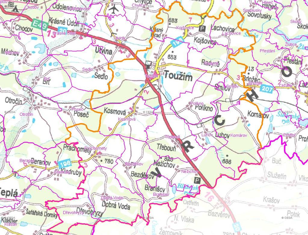 A. NÁZEV OBCE Název části obce (ZSJ): Mapa A: Území obce Přehledová mapka Kód části obce PRVK: CZ41.343.413.6.