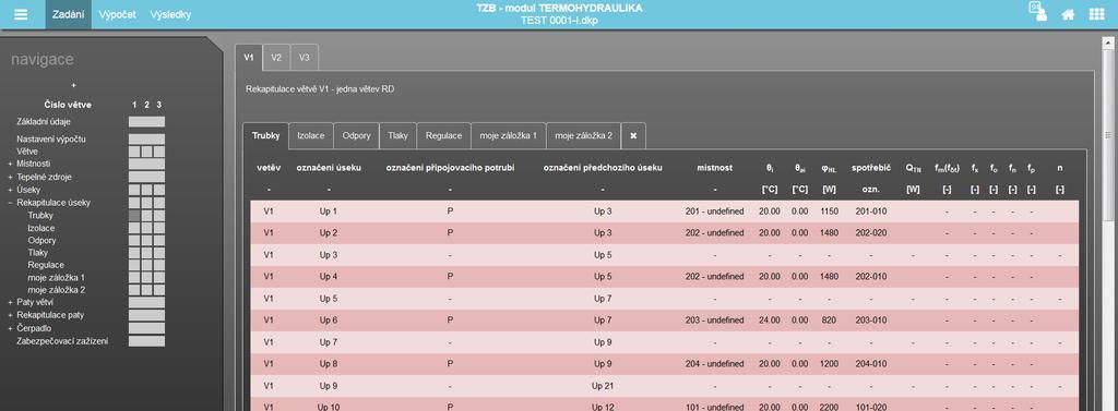 Specifika formuláře zadání: REKAPITULACE ÚSEKY (4.