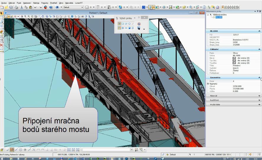 Ukázka interoperability model/mračno Kombinace dat Rastry, DTM 3DModel WMS