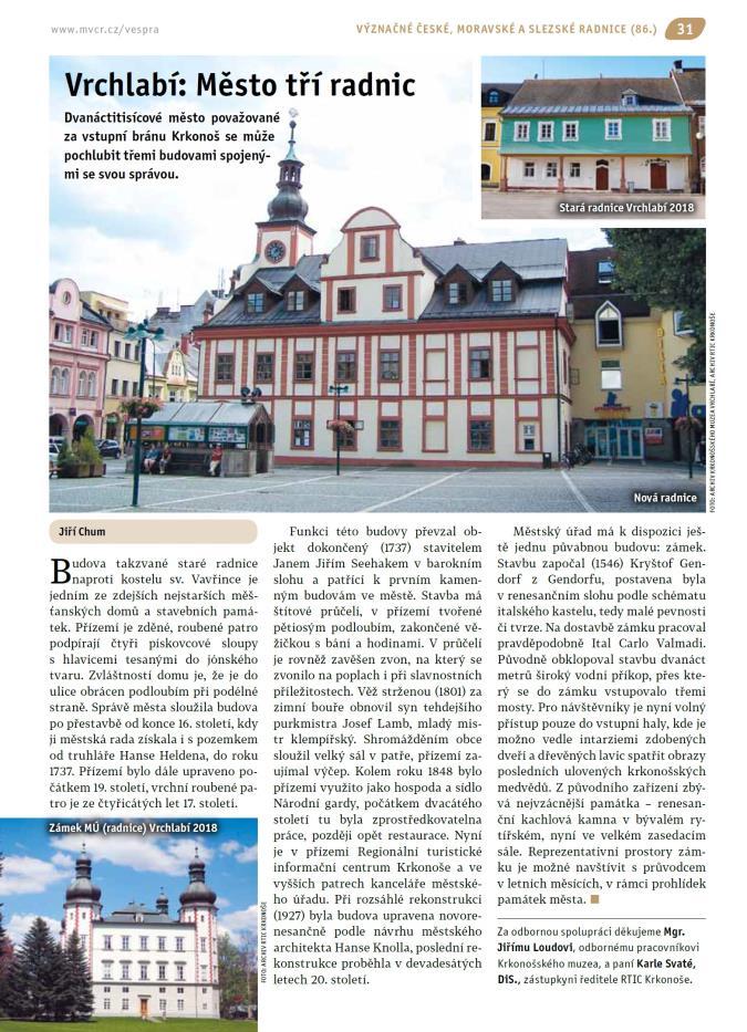 správa (č. 18/2018) Článek o pracovníkovi infocentra v časopise TIM turistický informační magazín (č.