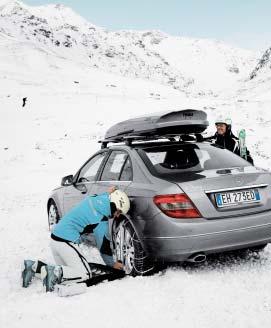 Osobní vozy Thule Easy-fit Skupiny řetězů» 9 mm články v podbězích a na běhounu pneumatiky.