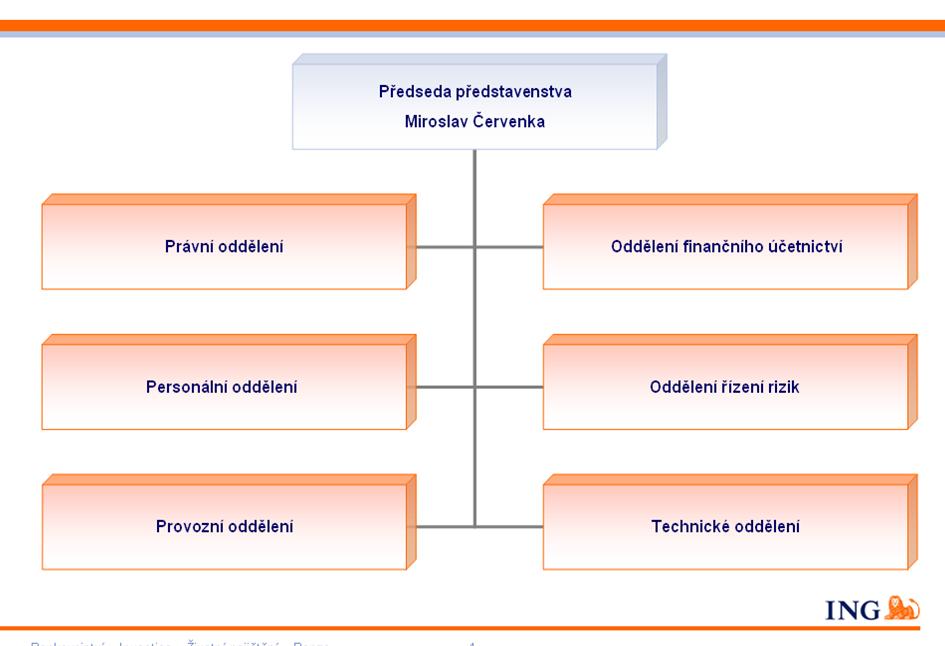 Organizační struktura pojišťovny Pojišťovna nezřídila žádnou organizační složku.