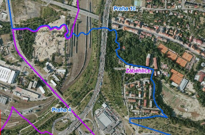 3P Území 5 3P Cesta podél Botiče mezi ulicemi Chodovskou a