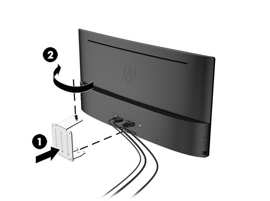 Před připevněním montážní konzoly VESA připojte požadované kabely k zadní části monitoru. Po montáži monitoru připojte druhé konce kabelů k zařízením. 3.
