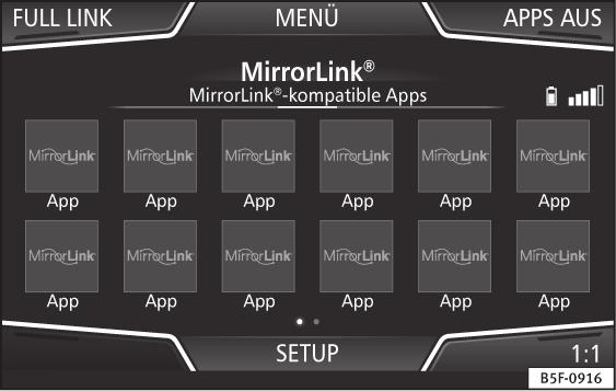 Existují přístroje, které podporují Mirror Link a Android Auto. Vezměte v úvahu, že přístroj po vytvoření spojení není k dispozici jako zdroj audio.