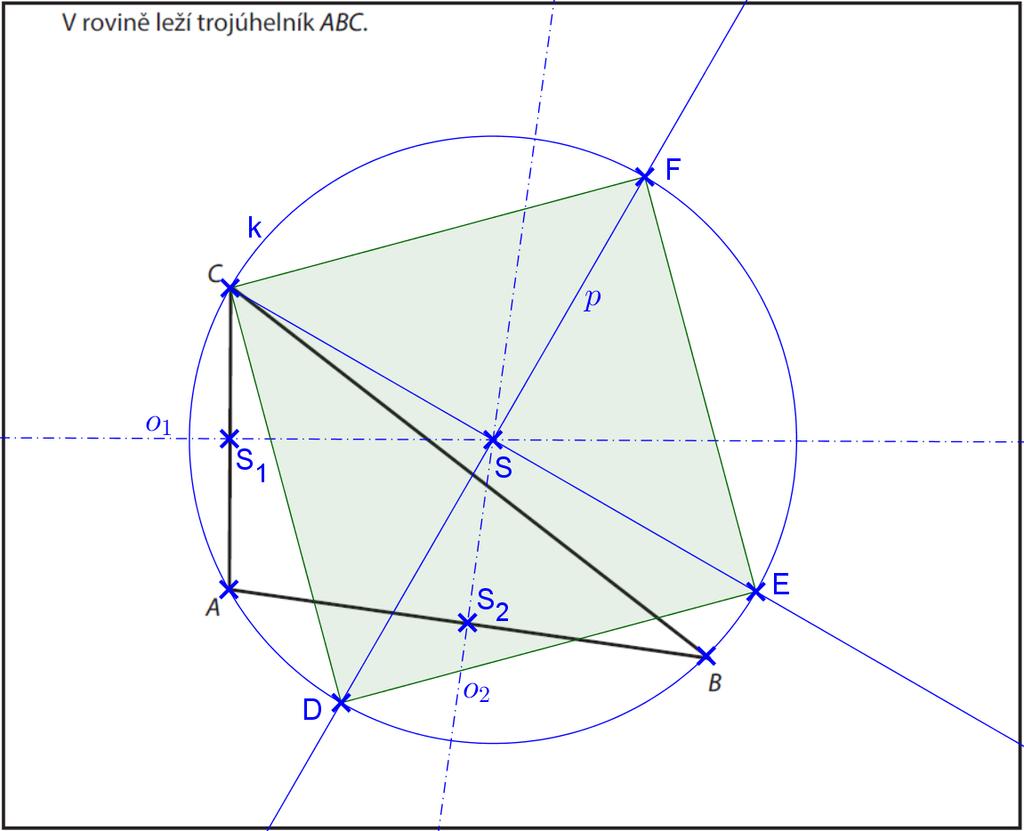 10.1: Kružnice k je opsanou kružnicí trojúhelníku ABC.