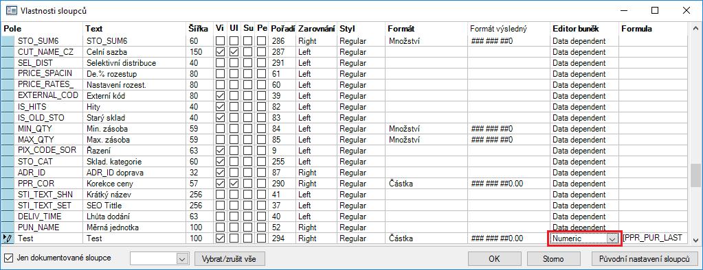 Řazení polí v gridu Setřídění uživatelem definovaných sloupců v gridu je nyní