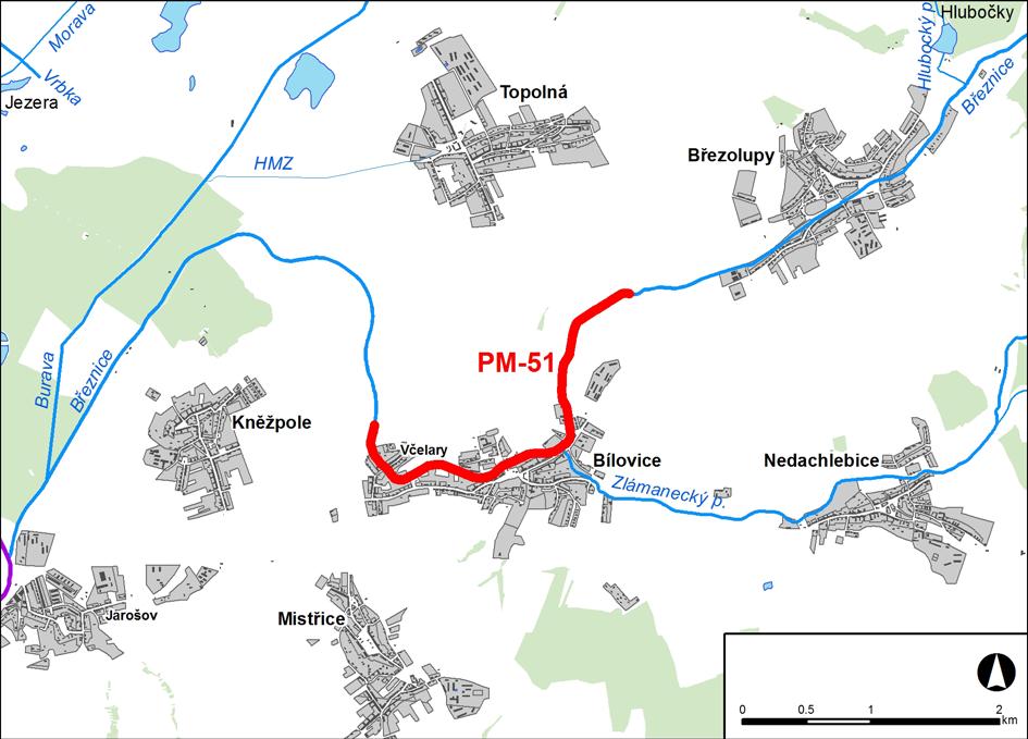 1. LOKALIZACE Předmětem řešeného území je úsek na toku Březnice v km 5,465 8,836. Obr. č. 1 Přehledná mapa řešeného území 2. CHARAKTERISTIKA OBLASTI S VÝZNAMNÝM POVODŇOVÝM RIZIKEM 2.