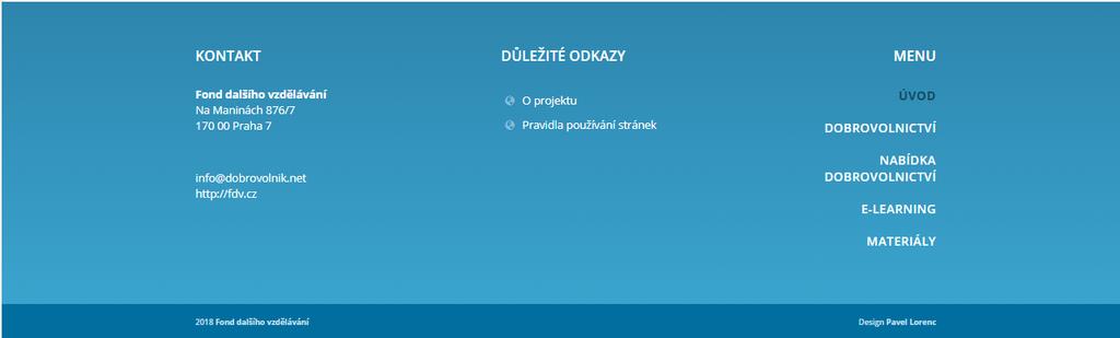 Obrázek 3: Úvodní stránka dolní část Všechny