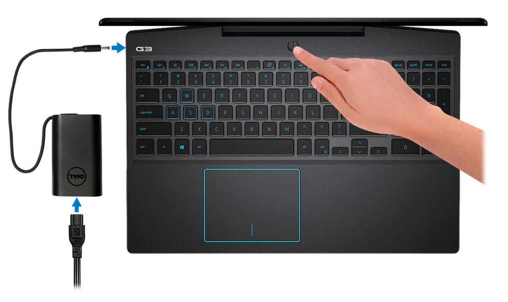 Nastavení notebooku Dell G3 3590 1 POZNÁMKA: Obrázky v tomto dokumentu se mohou lišit od vašeho počítače v závislosti na sestavě, kterou jste si objednali.