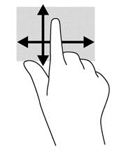 Použití gest dotykové obrazovky Dotyková obrazovka umožňuje ovládání položek na obrazovce přímo vašimi prsty.