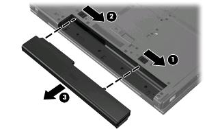 4. Vyjměte jednotku bateriových zdrojů (3) z