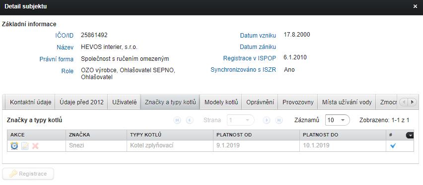 Další informace k jednotlivým kartám naleznete v Manuálu pro ohlašovatele kapitola 7.3.2 Správa subjektu. Tento obrázkový manuál je k dispozici v sekci Manuály a návody na webu ISPOP. 6.2.1.