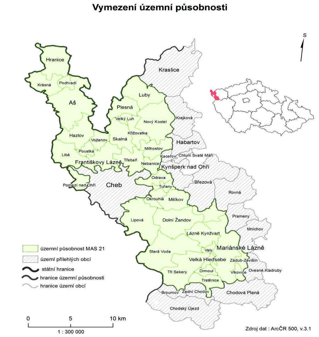 Výroční zpráva 2016 MAS 21, o. p. s. d) Území působnosti Území působnosti MAS 21 tvořilo k 31. 12.