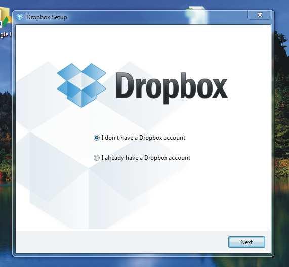 3) Nyní vyskočí tato tabulka, která se ptá, zda již máte založen svůj DROPBOX účet.