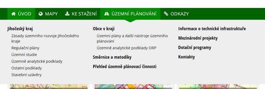 mapy, které souvisí s územním plánováním na území Jihočeského kraje a konkrétních obcí v JčK.