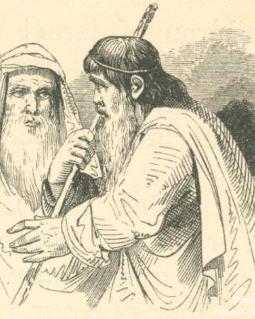 7) JITROVA RADA Jitro dává radu Mojžíšovi, biblická ilustrace 14 Mojžíšův tchán viděl všechno, co s lidem dělal, a řekl: Co to s lidem děláš?