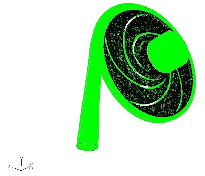 At the beginning of the numerical modelling 3D geometric model of the pump components must be created which describes the calculation domain by coordinates.