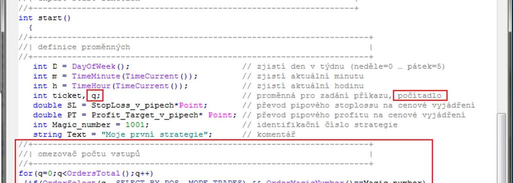 Vydefinovali jsme novou externí proměnnou Velikost_pozice, ale zapomněli jsem ji dát do kódu zadání