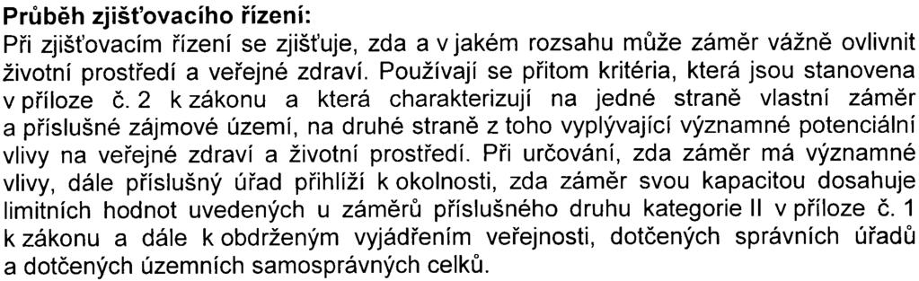 m2 1 064 m2 1 065 m2 297 m2 552 m2 Prùbìh zjišt'ovacího øízení: Pøi zjiš ovacím øízení se zjiš uje, zda a v jakém rozsahu mùže zámìr vážnì ovlivnit životní prostøedí a veøejné zdraví.