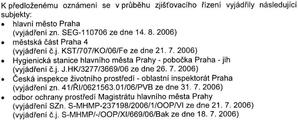 Cílem oznámení bylo identifikovat významné problémy životního prostøedí v dotèeném území a vytyèit nejzávažnìjší vlivy, které lze pøi výstavbì a provozu objektu oèekávat s tím, že detailní