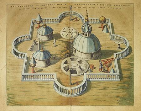 Ve své unikátní knize Přístroje obnovené astronomie Tycho popisuje observatoř a celé její okolí.