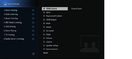 Virtual Speaker funkce Virtual Speaker. VPS Vyberte, zda chcete vytvořit Virtuální prezenční reproduktor (VPS) pomocí předních, centrálního a zadních reproduktorů.
