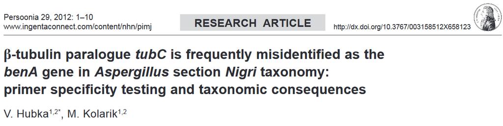 Paralog β-tubulinu v taxonomii