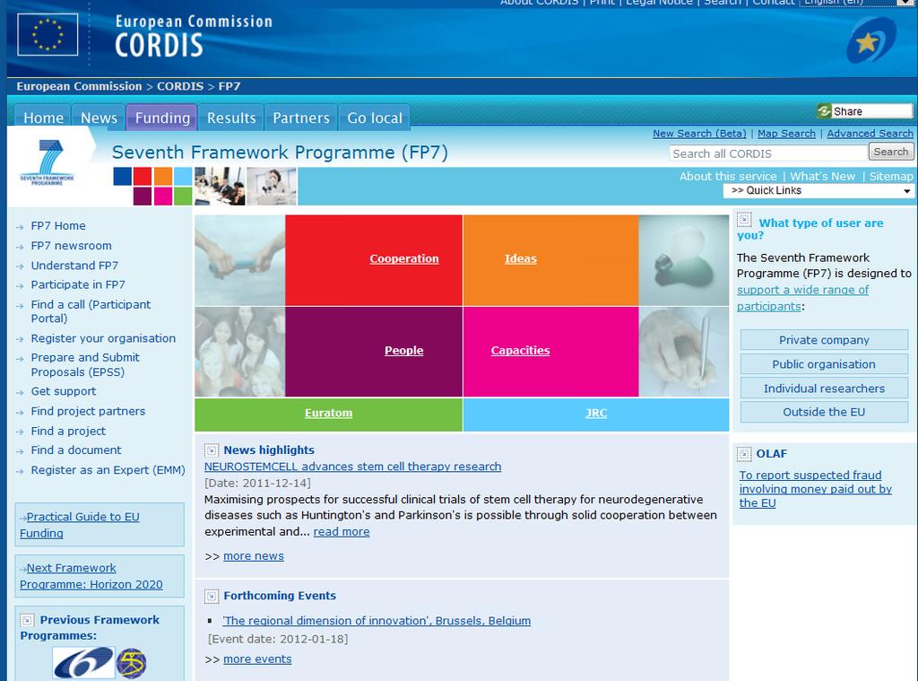 CORDIS http://cordis.