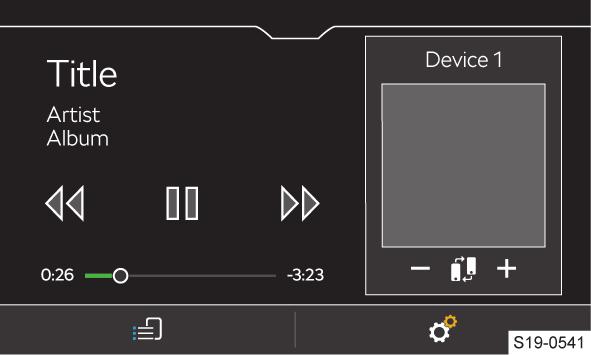 Infotainment Amundsen Media Command 79 Hlavní nabídka pro jeden tablet Pokud jsou připojené dva tablety, titul se začne přehrávat v obou tabletech současně.