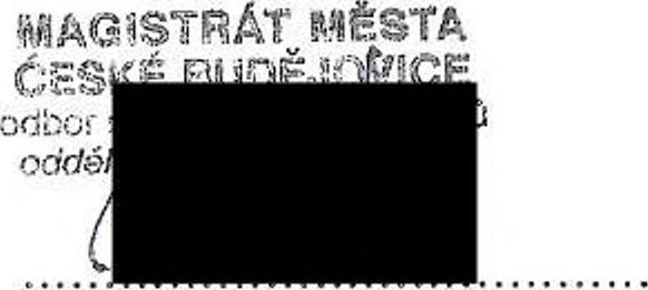 5) Závěr: Předávající tímto předává doklady k výše uvedené stavbě do majetku města České Budějovice a přebírající tímto doklady přijímá a