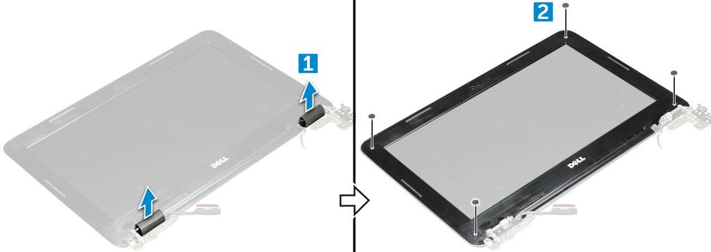 3 Otočte počítač 4 Připojte kabel displeje ke konektoru na základní desce.