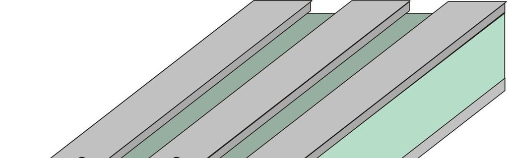 Koplanární vlnovod je tvořen jedním tenkým páskem šířky w na povrchu substrátu, v jehož blízkosti se nachází dvě zemní plochy umístěné na stejné straně substrátu.