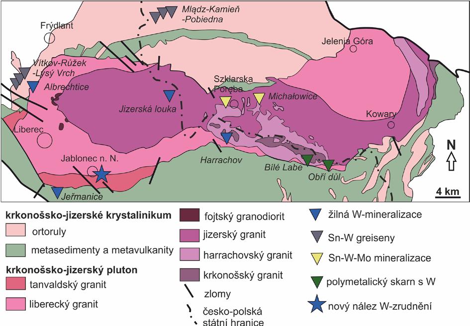 194 Bull Mineral Petrolog 27, 1, 2019. ISSN 2570-7337 (print); 2570-7345 (online) Geologická pozice a lokalizace studovaného výskytu Obr.