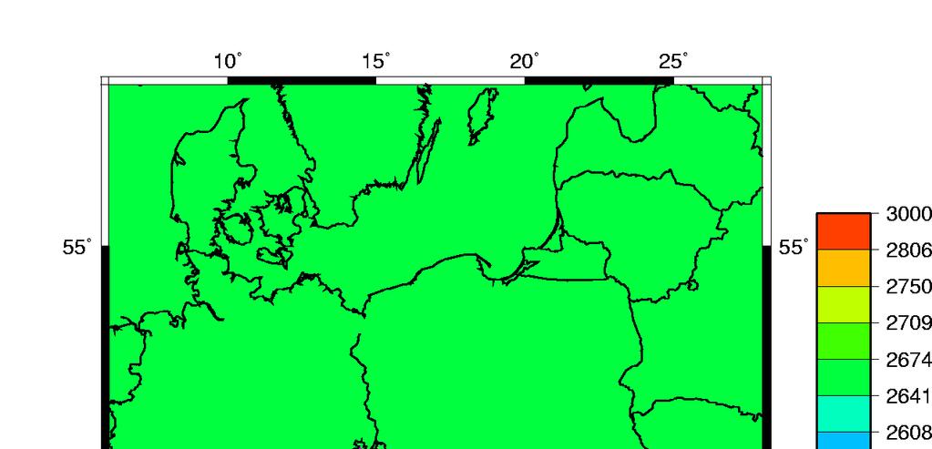8 výšky z ČR (národní model) 10 SRTM Pro výpočet topokorekcí bude patrně vhodné používat výšky uložené v rastru vysky, pro práci s tíhovými daty výšky v rastru h_gop_orig. Hustoty hornin Obr.