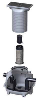 Coalisator P ACO Coalisator-P přehled systému Odlučovače a kalové jímky mají vstupní otvor o průměru 450 mm.
