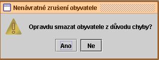 74 Text k obyvateli lze zadat tlačítkem Text a po zapsání poznámky potvrzením tlačítkem OKuzavřít.