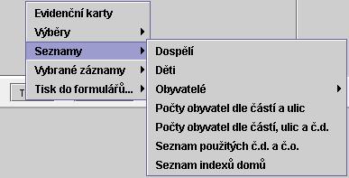 95 Dospělí Po zvolení tisku dospělých se zobrazí okno pro zadání kritérií tisku. 1.