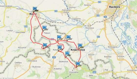 1 PRACOVNÍ LIST K TRASE Č. 1 Kietrz Třebom Sudice Pietraszyn Krzanowice Chuchelná Strahovice Rohov Ściborzyce Wielkie Kietrz Délka trasy: 39.