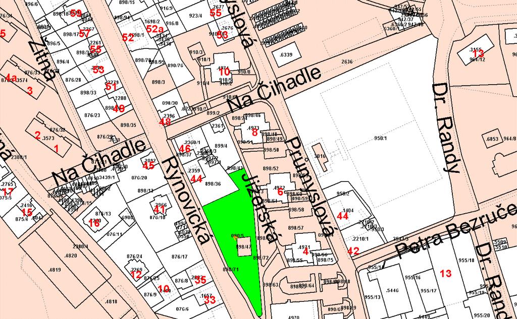 B) 1. nesouhlas s prodejem části p.p.č. 898/5 o výměře cca 160 m 2 (celková výměra 2.125 m 2 ) v k.ú.