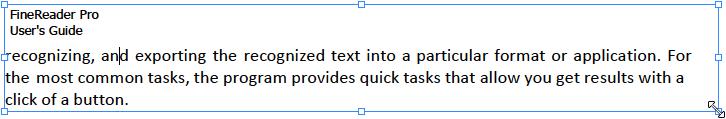 Umístěte kurzor na jednu z čtvercových ikonek Když se vzhled kurzoru změní na, podržte levé tlačítko myši a přetáhněte kurzor, aby se velikost bloku textu změnila na požadovanou velikost Poznámka: