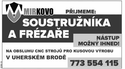 Tel. 603 821 341 K2019/338 Úklidová firma přijme uklízečku na dohodu, možno část.