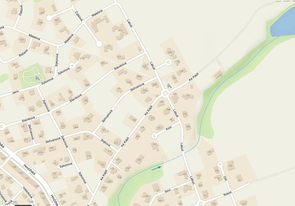 Mapa umístění měrného profilu