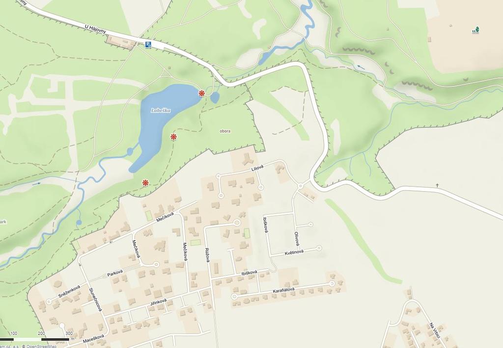 Mapa umístění měrného profilu